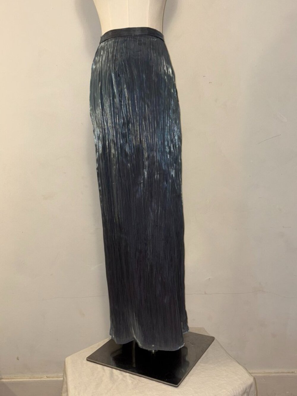 NWT J.R. Nites Metallic Pleated Maxi Skirt Size 10